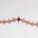 Load image into Gallery viewer, 9K Rose Gold Bracelet with Multicolour Stones