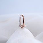 Load image into Gallery viewer, 14K Rose Gold Ring with CZ Stones Caia