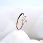 Load image into Gallery viewer, 14K Rose Gold Floral Ring with CZ Stones Caia