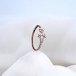 Load image into Gallery viewer, 14K Rose Gold Floral Ring with CZ Stones