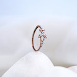 Load image into Gallery viewer, 14K Rose Gold Floral Ring with CZ Stones Caia
