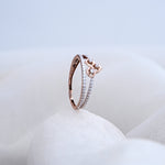 Load image into Gallery viewer, 14K Rose Gold Infinity Ring with CZ Stones Caia
