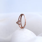 Load image into Gallery viewer, 14K Rose Gold Infinity Ring with CZ Stones