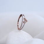 Load image into Gallery viewer, 14K Rose Gold Infinity Ring with CZ Stones Caia