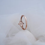 Load image into Gallery viewer, 14K Rose Gold Floral Ring with CZ Stones Caia