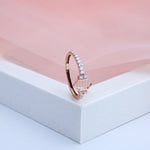 Load image into Gallery viewer, 14K Rose Gold Ring with CZ Stones