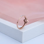 Load image into Gallery viewer, 14K Rose Gold Ring with CZ Stones