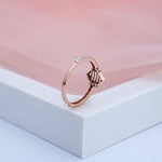 Load image into Gallery viewer, 14K Rose Gold Ring with CZ Stones Caia
