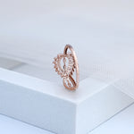 Load image into Gallery viewer, 14K Rose Gold Infinity Ring with CZ Stones