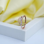 Load image into Gallery viewer, 14K Rose Gold Ring with CZ Stones Caia