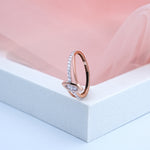 Load image into Gallery viewer, 14K Rose Gold Ring with CZ Stones