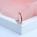 Load image into Gallery viewer, 14K Rose Gold Ring with CZ Stones Caia