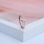 Load image into Gallery viewer, 14K Rose Gold Ring with CZ Stones Caia