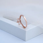 Load image into Gallery viewer, 14K Rose Gold Floral Ring with CZ Stones Caia
