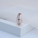 Load image into Gallery viewer, 14K Rose Gold Ring with CZ Stones