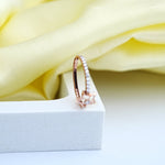 Load image into Gallery viewer, 14K Rose Gold Floral Ring with CZ Stones Caia
