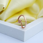 Load image into Gallery viewer, 14K Rose Gold Floral Ring with CZ Stones