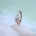 Load image into Gallery viewer, 9K Rose Gold Floral Ring with CZ Stones Caia