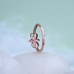 Load image into Gallery viewer, 9K Rose Gold Floral Ring with CZ Stones