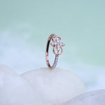 Load image into Gallery viewer, 9K Rose Gold Floral Ring with CZ Stones Caia