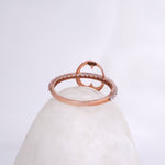 Load image into Gallery viewer, 9K Rose Gold Ring with CZ Stones