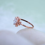 Load image into Gallery viewer, 9K Rose Gold Ring with CZ Stones