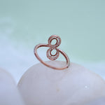 Load image into Gallery viewer, 9K Rose Gold Infinity Ring with CZ Stones Caia