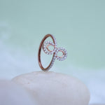 Load image into Gallery viewer, 9K Rose Gold Infinity Ring with CZ Stones Caia