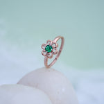 Load image into Gallery viewer, 9K Rose Gold Floral Ring with Colour Stone Caia