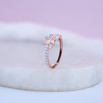 Load image into Gallery viewer, 9K Rose Gold Floral Ring with CZ Stones Caia