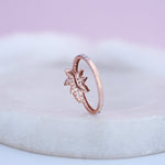 Load image into Gallery viewer, 9K Rose Gold Floral Ring with CZ Stones Caia