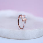 Load image into Gallery viewer, 9K Rose Gold Floral Ring with CZ Stones Caia
