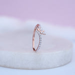 Load image into Gallery viewer, 9K Rose Gold Floral Ring with CZ Stones Caia
