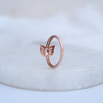 Load image into Gallery viewer, 9K Rose Gold Ring with CZ Stones