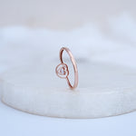 Load image into Gallery viewer, 9K Rose Gold Heart Ring with CZ Stones