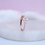 Load image into Gallery viewer, 9K Rose Gold Leaf Ring with CZ Stones Caia