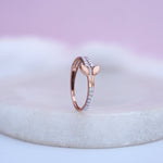 Load image into Gallery viewer, 9K Rose Gold Leaf Ring with CZ Stones Caia