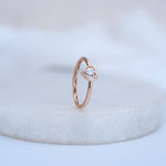 Load image into Gallery viewer, 9K Rose Gold Heart Ring with CZ Stones Caia