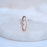 Load image into Gallery viewer, 9K Rose Gold Leaf Ring with CZ Stones Caia