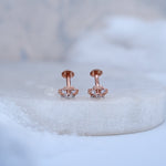 Load image into Gallery viewer, 9K Rose Gold Stud Earrings with CZ Stones for Office wear, Daily Wear Caia