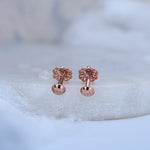 Load image into Gallery viewer, 9K Rose Gold Stud Earrings with CZ Stones for Office wear, Daily Wear Caia