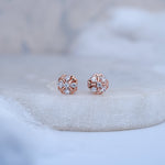 Load image into Gallery viewer, 9K Rose Gold Stud Earrings with CZ Stones for Office wear, Daily Wear Caia