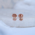 Load image into Gallery viewer, 9K Rose Gold Stud Earrings with CZ Stones for Office wear, Daily Wear