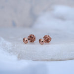Load image into Gallery viewer, 9K Rose Gold Stud Earrings with CZ Stones for Office wear, Daily Wear Caia
