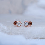 Load image into Gallery viewer, 9K Rose Gold Stud Earrings with CZ Stones for Office wear, Daily Wear Caia