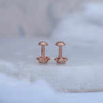 Load image into Gallery viewer, 9K Rose Gold Stud Earrings with CZ Stones for Office wear, Daily Wear Caia