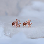 Load image into Gallery viewer, 9K Rose Gold Stud Earrings with CZ Stones for Office wear, Daily Wear Caia