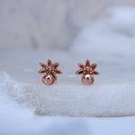 Load image into Gallery viewer, 9K Rose Gold Stud Earrings with CZ Stones for Office wear, Daily Wear Caia