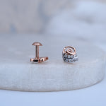 Load image into Gallery viewer, 9K Rose Gold Stud Earrings with CZ Stones for Office wear, Daily Wear