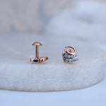 Load image into Gallery viewer, 9K Rose Gold Stud Earrings with CZ Stones for Office wear, Daily Wear Caia